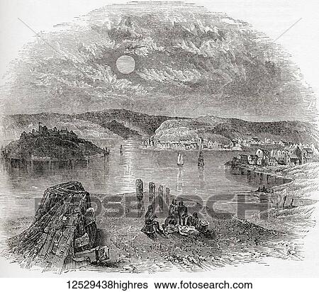 Stock Photograph - Kinsale, County Cork, Ireland in the 19th century. From Old England: A Pictorial Museum, published 1847.. Fotosearch