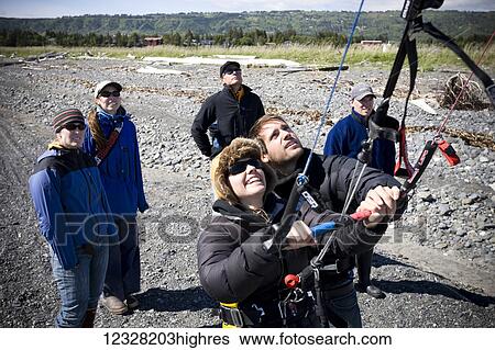 Kitesurfing, Instruction Class, Kachemak Bay, Homer Alaska View Large Photo Image Stock Photograph - Kitesurfing, Instruction Class, Kachemak Bay, Homer Alaska. Fotosearch