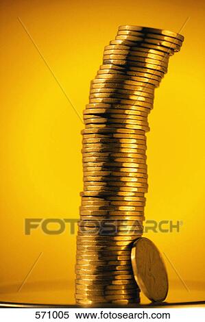 Stock Photography - Loonies leaning. Fotosearch