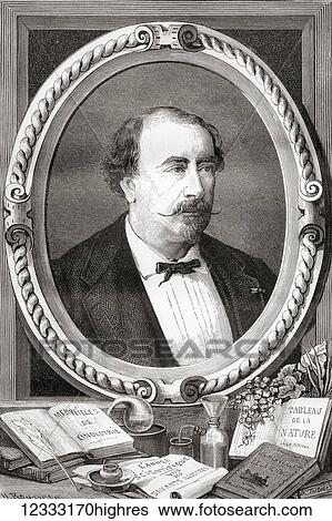 Stock Photograph - Louis Figuier, 1819 1894. French scientist and writer. From Les Merveilles de la Science, published 1870.. Fotosearch