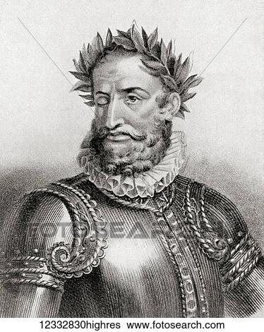 Stock Photograph - Lus Vaz de Cames, aka Camoens or Camons, c. 1524 /1525 1580. Portugal's greatest poet. From Hutchinson's History of the Nations, published 1915.. Fotosearch