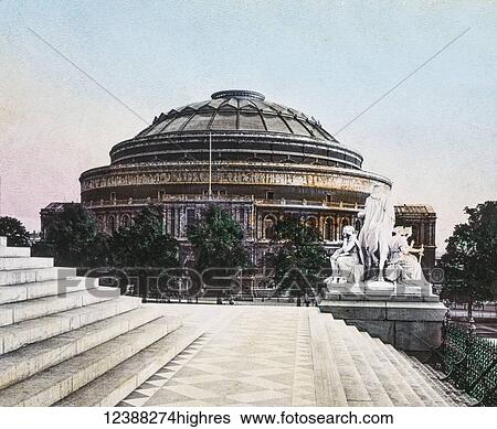 Magic Lantern slide circa 1900 hand coloured views of London, England in Victorian times. The Albert Hall View Large Photo Image Stock Photograph - Magic Lantern slide circa 1900 hand coloured views of London, England in Victorian times. The Albert Hall. Fotosearch