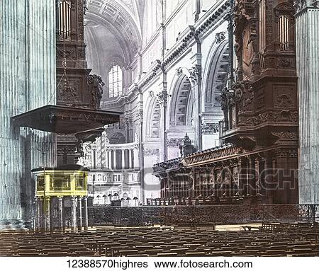 Magic Lantern slide circa 1900 hand coloured views of London, England in Victorian times. The Choir, St Pauls Cathedral, London View Large Photo Image Stock Photograph - Magic Lantern slide circa 1900 hand coloured views of London, England in Victorian times. The Choir, St Pauls Cathedral, London. Fotosearch