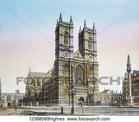 Magic Lantern slide circa 1900 hand coloured views of London, England in Victorian times. The West front of Westminster Abbey View Large Photo Image Stock Photograph - Magic Lantern slide circa 1900 hand coloured views of London, England in Victorian times. The West front of Westminster Abbey. Fotosearch