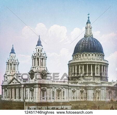 Magic Lantern slide circa 1900 hand coloured views of London, England in Victorian times, St, Saint, Pauls dome View Large Photo Image Stock Photograph - Magic Lantern slide circa 1900 hand coloured views of London, England in Victorian times, St, Saint, Pauls dome. Fotosearch