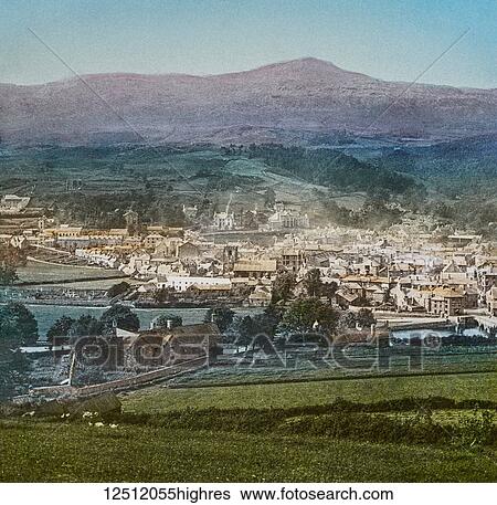 Magic Lantern slide circa 1900 hand coloured. created in 1887. Dolgelly, with Cader Idris. To get this view we climb the hill a little to the North of the town, and here the pretty little place, with its straggling streets and clean grey stone houses,... View Large Photo Image Stock Photograph - Magic Lantern slide circa 1900 hand coloured. created in 1887. Dolgelly, with Cader Idris. To get this view we climb the hill a little to the North of the town, and here the pretty little place, with its straggling streets and clean grey stone houses,.... Fotosearch