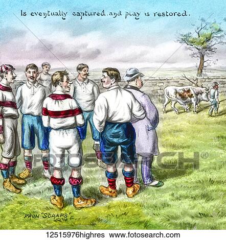 Magic Lantern slide circa 1900 hand coloured. Victorian/Edwardian era. A bull led from rugby field. Cartoon drawing from Scraps magazine. Scraps was a weekly comic paper published by James Henderson & Sons from 29 August 1883 to 1910, when it was... View Large Photo Image Stock Photograph - Magic Lantern slide circa 1900 hand coloured. Victorian/Edwardian era. A bull led from rugby field. Cartoon drawing from Scraps magazine. Scraps was a weekly comic paper published by James Henderson & Sons from 29 August 1883 to 1910, when it was.... Fotosearch