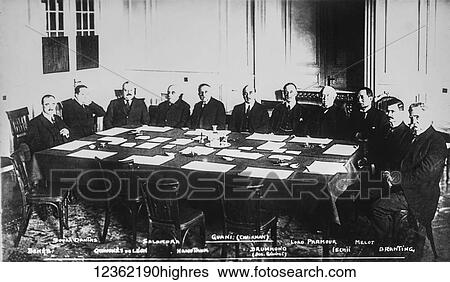 Stock Photograph - Magic lantern slide circa 1900. Victorian. Members of the League of Nations, Antonio Salandra was born in Italy in 1853 in Italy, Luiz Martins de Souza Dantas February 1876 in Rio de Janeiro, Brazil, Edvard Bene, May 1884 was a Czech. Quinones de.... Fotosearch