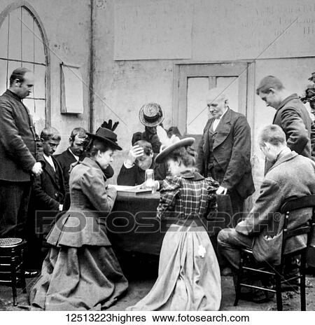 Magic lantern slide circa 1900. Victorian. Social History. Image from a slide presentation entitled In His step or In jesus Name. The congregation in prayer in a side room ( vestry ) of the church View Large Photo Image Stock Photograph - Magic lantern slide circa 1900. Victorian. Social History. Image from a slide presentation entitled In His step or In jesus Name. The congregation in prayer in a side room ( vestry ) of the church. Fotosearch