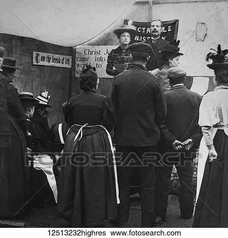 Magic lantern slide circa 1900. Victorian. Social History. Image from a slide presentation entitled In His step or In jesus Name. A lady preaching in church to a small congregation. Signs and messages about christ View Large Photo Image Stock Photograph - Magic lantern slide circa 1900. Victorian. Social History. Image from a slide presentation entitled In His step or In jesus Name. A lady preaching in church to a small congregation. Signs and messages about christ. Fotosearch