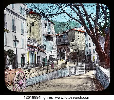 Stock Photograph - Magic Lantern slide circa 1900. Victorian or Edwardian era. The origional monchrome ( black and white ) photograph hand coloured. The photograph is the work of G. W. Wilson photographer and slide manufacturer 1823-1893. George Washington Wilson (7.... Fotosearch