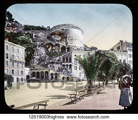 Stock Photograph - Magic Lantern slide circa 1900. Victorian or Edwardian era. The origional monchrome ( black and white ) photograph hand coloured. The photograph is the work of G. W. Wilson photographer and slide manufacturer 1823-1893. George Washington Wilson (7.... Fotosearch