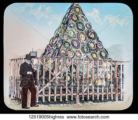 Stock Photograph - Magic Lantern slide circa 1900. Victorian or Edwardian era. The origional monchrome ( black and white ) photograph hand coloured. The photograph is the work of G. W. Wilson photographer and slide manufacturer 1823-1893. George Washington Wilson (7.... Fotosearch