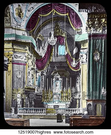 Stock Photograph - Magic Lantern slide circa 1900. Victorian or Edwardian era. The origional monchrome ( black and white ) photograph hand coloured. The photograph is the work of G. W. Wilson photographer and slide manufacturer 1823-1893. George Washington Wilson (7.... Fotosearch