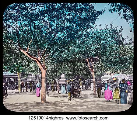 Stock Photograph - Magic Lantern slide circa 1900. Victorian or Edwardian era. The origional monchrome ( black and white ) photograph hand coloured. The photograph is the work of G. W. Wilson photographer and slide manufacturer 1823-1893. George Washington Wilson (7.... Fotosearch