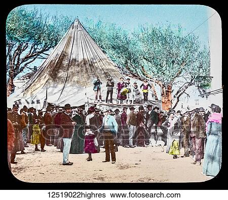 Stock Photograph - Magic Lantern slide circa 1900. Victorian or Edwardian era. The origional monchrome ( black and white ) photograph hand coloured. The photograph is the work of G. W. Wilson photographer and slide manufacturer 1823-1893. George Washington Wilson (7.... Fotosearch