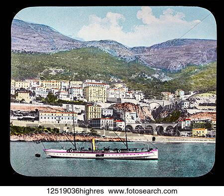 Stock Photograph - Magic Lantern slide circa 1900. Victorian or Edwardian era. The origional monchrome ( black and white ) photograph hand coloured. The photograph is the work of G. W. Wilson photographer and slide manufacturer 1823-1893. George Washington Wilson (7.... Fotosearch