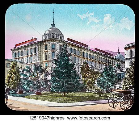 Stock Photograph - Magic Lantern slide circa 1900. Victorian or Edwardian era. The origional monchrome ( black and white ) photograph hand coloured. The photograph is the work of G. W. Wilson photographer and slide manufacturer 1823-1893. George Washington Wilson (7.... Fotosearch