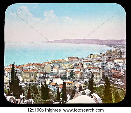 Stock Photograph - Magic Lantern slide circa 1900. Victorian or Edwardian era. The origional monchrome ( black and white ) photograph hand coloured. The photograph is the work of G. W. Wilson photographer and slide manufacturer 1823-1893. George Washington Wilson (7.... Fotosearch
