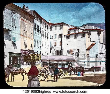 Stock Photograph - Magic Lantern slide circa 1900. Victorian or Edwardian era. The origional monchrome ( black and white ) photograph hand coloured. The photograph is the work of G. W. Wilson photographer and slide manufacturer 1823-1893. George Washington Wilson (7.... Fotosearch