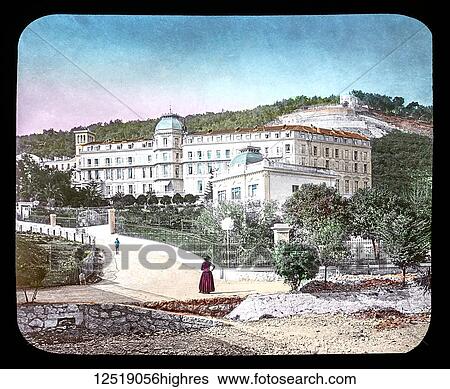 Stock Photograph - Magic Lantern slide circa 1900. Victorian or Edwardian era. The origional monchrome ( black and white ) photograph hand coloured. The photograph is the work of G. W. Wilson photographer and slide manufacturer 1823-1893. George Washington Wilson (7.... Fotosearch
