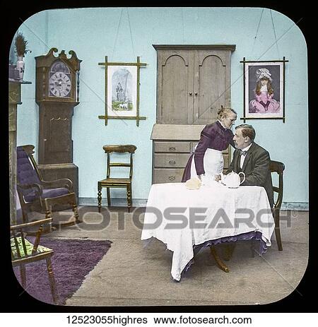 Magic lantern slide circa 1900. Victorian/Edwardian. Social History. Fighting for the Queen, a service of song, M. S. Haycraft (arr. James Broadbent and James W. Broadbent), Fighting for the Queen (Leeds: James Broadbent, n. d. ). Slide 10 Well, mother, I... View Large Photo Image Stock Photograph - Magic lantern slide circa 1900. Victorian/Edwardian. Social History. Fighting for the Queen, a service of song, M. S. Haycraft (arr. James Broadbent and James W. Broadbent), Fighting for the Queen (Leeds: James Broadbent, n. d. ). Slide 10 Well, mother, I.... Fotosearch