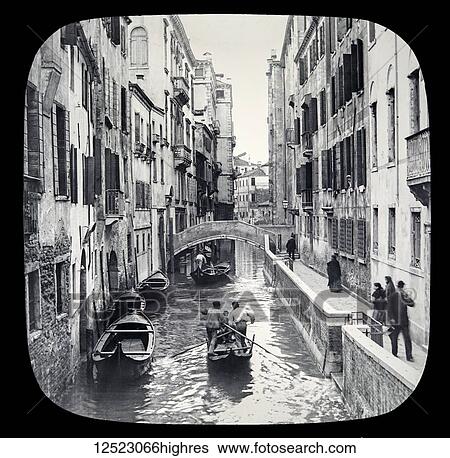 Magic lantern slide circa 1900. Victorian/Edwardian. Social History. The Beauties of Venice, photographs created in 1888 Joseph John William ACWORTH F. I. C., F. C. S. J. The Beauties of Venice. Canal Scene, instantaneous. There are no fewer than 150 canals... View Large Photo Image Stock Photograph - Magic lantern slide circa 1900. Victorian/Edwardian. Social History. The Beauties of Venice, photographs created in 1888 Joseph John William ACWORTH F. I. C., F. C. S. J. The Beauties of Venice. Canal Scene, instantaneous. There are no fewer than 150 canals.... Fotosearch