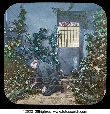 Magic lantern slide circa 1900. Victorian/Edwardian. Social History. Fighting for the Queen, a service of song, M. S. Haycraft (arr. James Broadbent and James W. Broadbent), Fighting for the Queen (Leeds: James Broadbent, n. d. ). Slide 30 He bent and... View Large Photo Image Stock Photograph - Magic lantern slide circa 1900. Victorian/Edwardian. Social History. Fighting for the Queen, a service of song, M. S. Haycraft (arr. James Broadbent and James W. Broadbent), Fighting for the Queen (Leeds: James Broadbent, n. d. ). Slide 30 He bent and.... Fotosearch