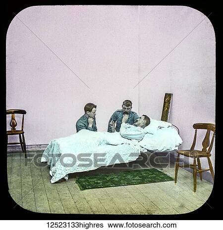 Magic lantern slide circa 1900. Victorian/Edwardian. Social History. Fighting for the Queen, a service of song, M. S. Haycraft (arr. James Broadbent and James W. Broadbent), Fighting for the Queen (Leeds: James Broadbent, n. d. ). Slide 35 Kneeling beside... View Large Photo Image Stock Photograph - Magic lantern slide circa 1900. Victorian/Edwardian. Social History. Fighting for the Queen, a service of song, M. S. Haycraft (arr. James Broadbent and James W. Broadbent), Fighting for the Queen (Leeds: James Broadbent, n. d. ). Slide 35 Kneeling beside.... Fotosearch
