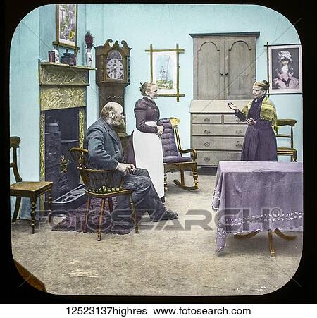 Magic lantern slide circa 1900. Victorian/Edwardian. Social History. Fighting for the Queen, a service of song, M. S. Haycraft (arr. James Broadbent and James W. Broadbent), Fighting for the Queen (Leeds: James Broadbent, n. d. ). Slide 39 Her face shone... View Large Photo Image Stock Photograph - Magic lantern slide circa 1900. Victorian/Edwardian. Social History. Fighting for the Queen, a service of song, M. S. Haycraft (arr. James Broadbent and James W. Broadbent), Fighting for the Queen (Leeds: James Broadbent, n. d. ). Slide 39 Her face shone.... Fotosearch