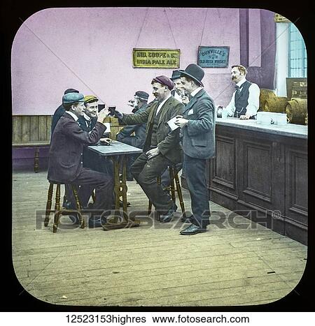 Stock Photograph - Magic lantern slide circa 1900. Victorian/Edwardian. Social History. Fighting for the Queen, a service of song, M. S. Haycraft (arr. James Broadbent and James W. Broadbent), Fighting for the Queen (Leeds: James Broadbent, n. d. ). Slide 7 Tom took part in.... Fotosearch