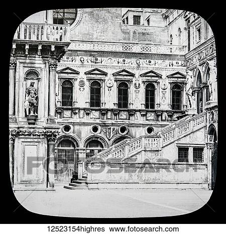 Magic lantern slide circa 1900. Victorian/Edwardian. Social History. The Beauties of Venice, photographs created in 1888 Joseph John William ACWORTH F. I. C., F. C. S. J. The Beauties of Venice. Giant's Staircase, Side View. This gives us a nearer view... View Large Photo Image Stock Photograph - Magic lantern slide circa 1900. Victorian/Edwardian. Social History. The Beauties of Venice, photographs created in 1888 Joseph John William ACWORTH F. I. C., F. C. S. J. The Beauties of Venice. Giant's Staircase, Side View. This gives us a nearer view.... Fotosearch