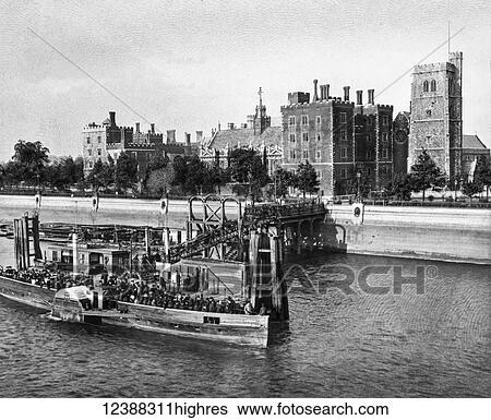Magic Lantern slide circa 1900 views of London, England in Victorian times. The Paddle Steamer Prince Arthur at the warf/Jetty of London Palace. Tourists and holiday makers on the boat on the River Thames View Large Photo Image Stock Photograph - Magic Lantern slide circa 1900 views of London, England in Victorian times. The Paddle Steamer Prince Arthur at the warf/Jetty of London Palace. Tourists and holiday makers on the boat on the River Thames. Fotosearch