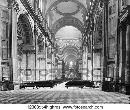 Magic Lantern slide circa 1900 views of London, England in Victorian times. The Nave of St Pauls Cathedral View Large Photo Image Stock Photograph - Magic Lantern slide circa 1900 views of London, England in Victorian times. The Nave of St Pauls Cathedral. Fotosearch