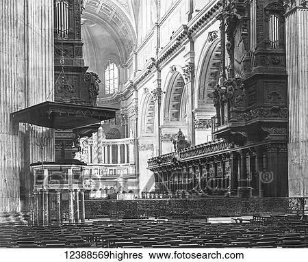 Magic Lantern slide circa 1900 views of London, England in Victorian times. The Choir, St Pauls Cathedral, London View Large Photo Image Stock Photograph - Magic Lantern slide circa 1900 views of London, England in Victorian times. The Choir, St Pauls Cathedral, London. Fotosearch