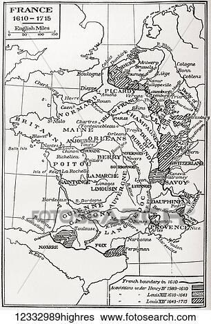 Map of France, 1610 - 1715. From France, Mediaeval and Modern A History, published 1918. View Large Photo Image Stock Photograph - Map of France, 1610 - 1715. From France, Mediaeval and Modern A History, published 1918.. Fotosearch