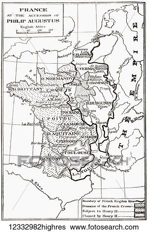 Map of France at the accession of Philip II, aka Philip Augustus, 1180. From France, Mediaeval and Modern A History, published 1918. View Large Photo Image Stock Photograph - Map of France at the accession of Philip II, aka Philip Augustus, 1180. From France, Mediaeval and Modern A History, published 1918.. Fotosearch
