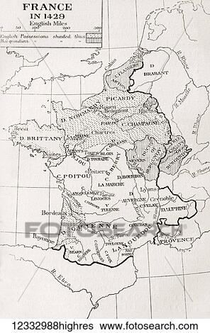 Map of France in 1429. From France, Mediaeval and Modern A History, published 1918. View Large Photo Image Stock Photograph - Map of France in 1429. From France, Mediaeval and Modern A History, published 1918.. Fotosearch