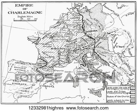 Map of France showing the Empire of Charlemagne, 9th century. From France, Mediaeval and Modern A History, published 1918. View Large Photo Image Stock Photograph - Map of France showing the Empire of Charlemagne, 9th century. From France, Mediaeval and Modern A History, published 1918.. Fotosearch