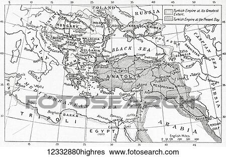 Map of Turkey at the outbreak of WWI. From Hutchinson's History of the Nations, published 1915. View Large Photo Image Stock Photograph - Map of Turkey at the outbreak of WWI. From Hutchinson's History of the Nations, published 1915.. Fotosearch