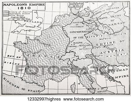 Map showing Napoleon's Empire, France, 1810. From France, Mediaeval and Modern A History, published 1918. View Large Photo Image Stock Photograph - Map showing Napoleon's Empire, France, 1810. From France, Mediaeval and Modern A History, published 1918.. Fotosearch