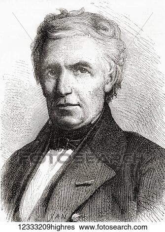 Stock Photograph - Marc Seguin, 1786 1875. French engineer, inventor of the wire-cable suspension bridge and the multi-tubular steam-engine boiler. From Les Merveilles de la Science, published 1870.. Fotosearch