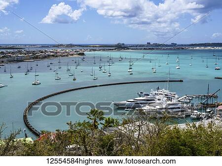 Stock Photograph - Marina Port La Royale; Marigot, Sint Maarten, Saint Martin. Fotosearch