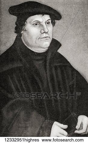 Stock Photograph - Martin Luther, 1483 1546. German professor of theology, composer, priest, monk and a seminal figure in the Protestant Reformation. From Hutchinson's History of the Nations, published 1915.. Fotosearch