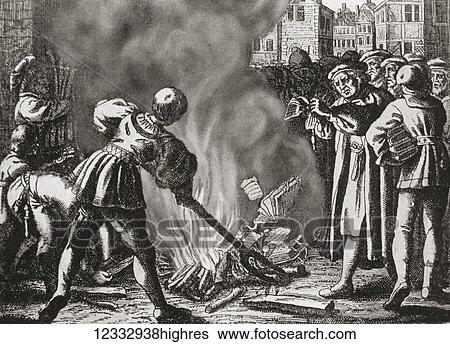 Martin Luther publicly burning papal bull of excommunication at Wittenberg in 1520. Martin Luther, 1483 1546. German professor of theology, composer, priest, monk and a seminal figure in the Protestant Reformation. From Hutchinson's History of the... View Large Photo Image Stock Photograph - Martin Luther publicly burning papal bull of excommunication at Wittenberg in 1520. Martin Luther, 1483 1546. German professor of theology, composer, priest, monk and a seminal figure in the Protestant Reformation. From Hutchinson's History of the.... Fotosearch