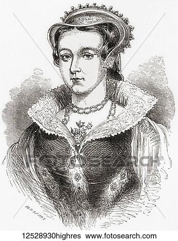 Stock Photograph - Mary I, 1516 1558. Queen of England and Ireland. From Ward and Lock's Illustrated History of the World, published c. 1882.. Fotosearch
