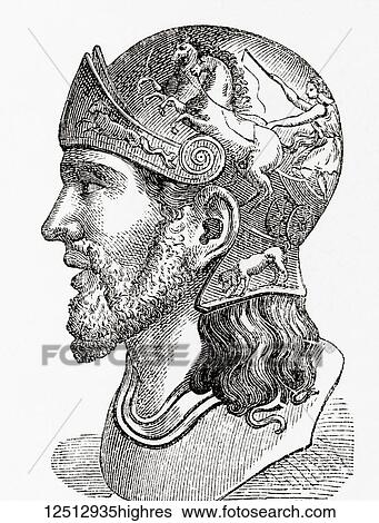 Stock Photograph - Masinissa or Masensen, c. 238 148 BC, also spelled Massinissa and Massena. First King of Numidia. From Ward and Lock's Illustrated History of the World, published c. 1882.. Fotosearch