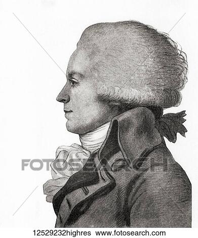 Stock Photograph - Maximilien Franois Marie Isidore de Robespierre, 1758 1794. French lawyer, politician and Jacobin leader during the French Revolution. From Hutchinson's History of the Nations, published 1915. Fotosearch