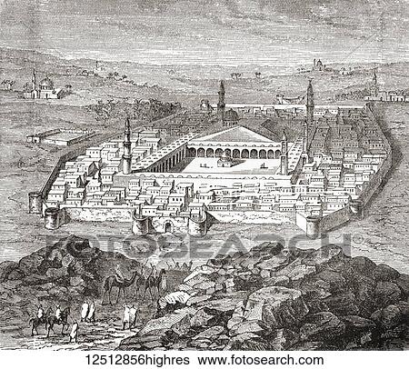 Medina, Saudi Arabia, in the late 18th century. From Ward and Lock's Illustrated History of the World, published c. 1882. View Large Photo Image Stock Photograph - Medina, Saudi Arabia, in the late 18th century. From Ward and Lock's Illustrated History of the World, published c. 1882.. Fotosearch