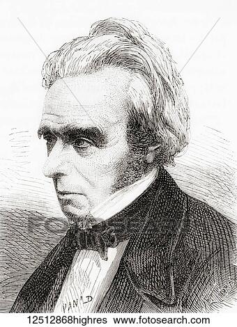 Stock Photograph - Michael Faraday, 1791 1867. English scientist who contributed to the study of electromagnetism and electrochemistry. From Les Merveilles de la Science, published 1870.. Fotosearch